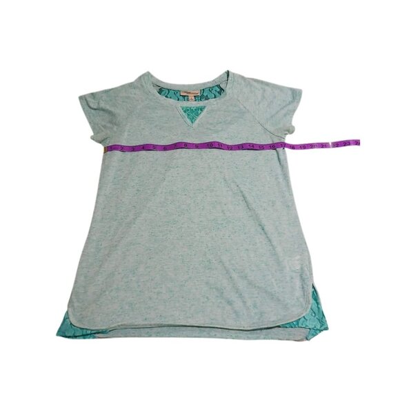 Allison Brittney Tunic Top - Size Small - Aqua Heathered Knit w/ Teal Accents - Picture 6 of 7